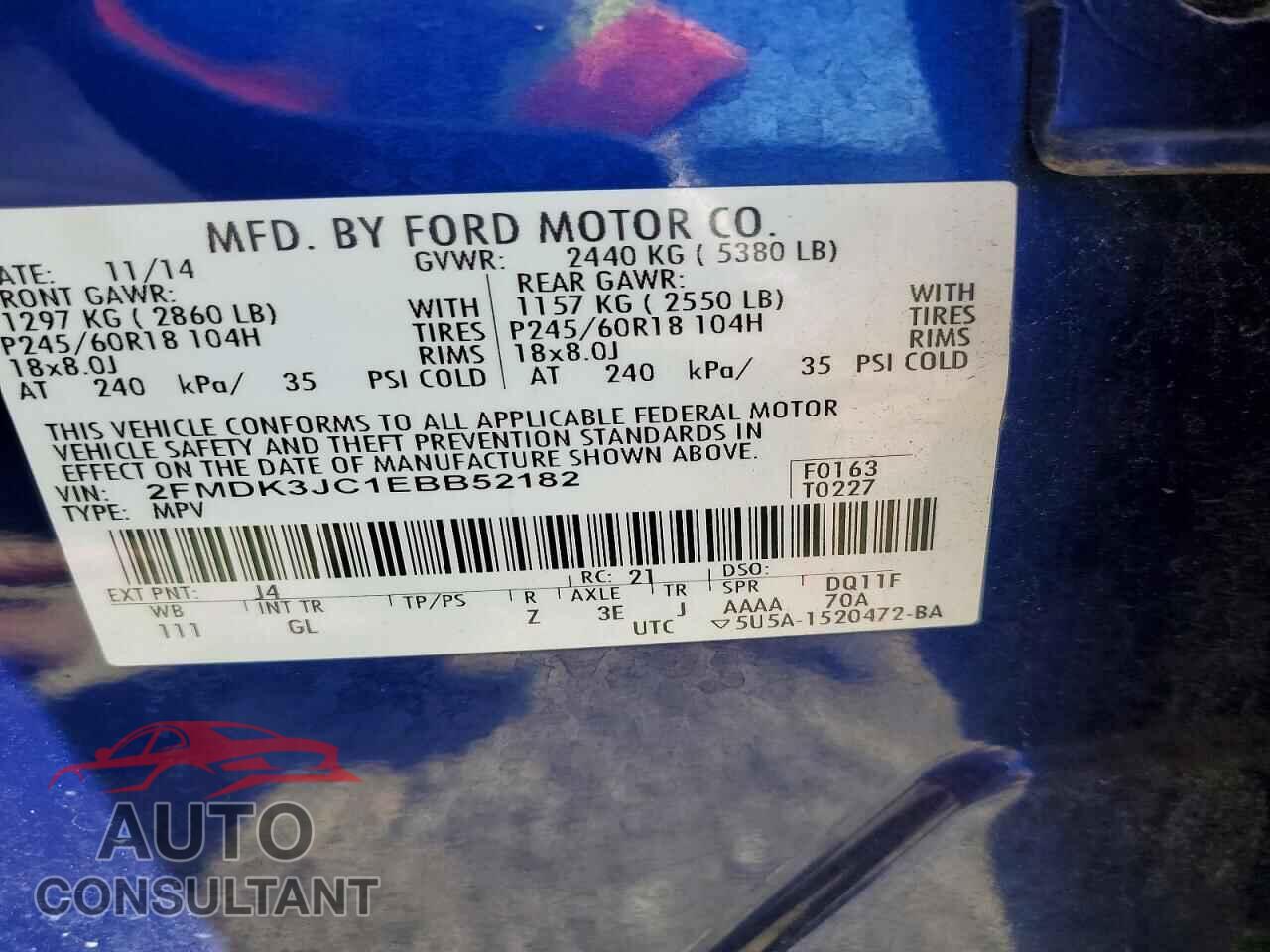 FORD EDGE 2014 - 2FMDK3JC1EBB52182