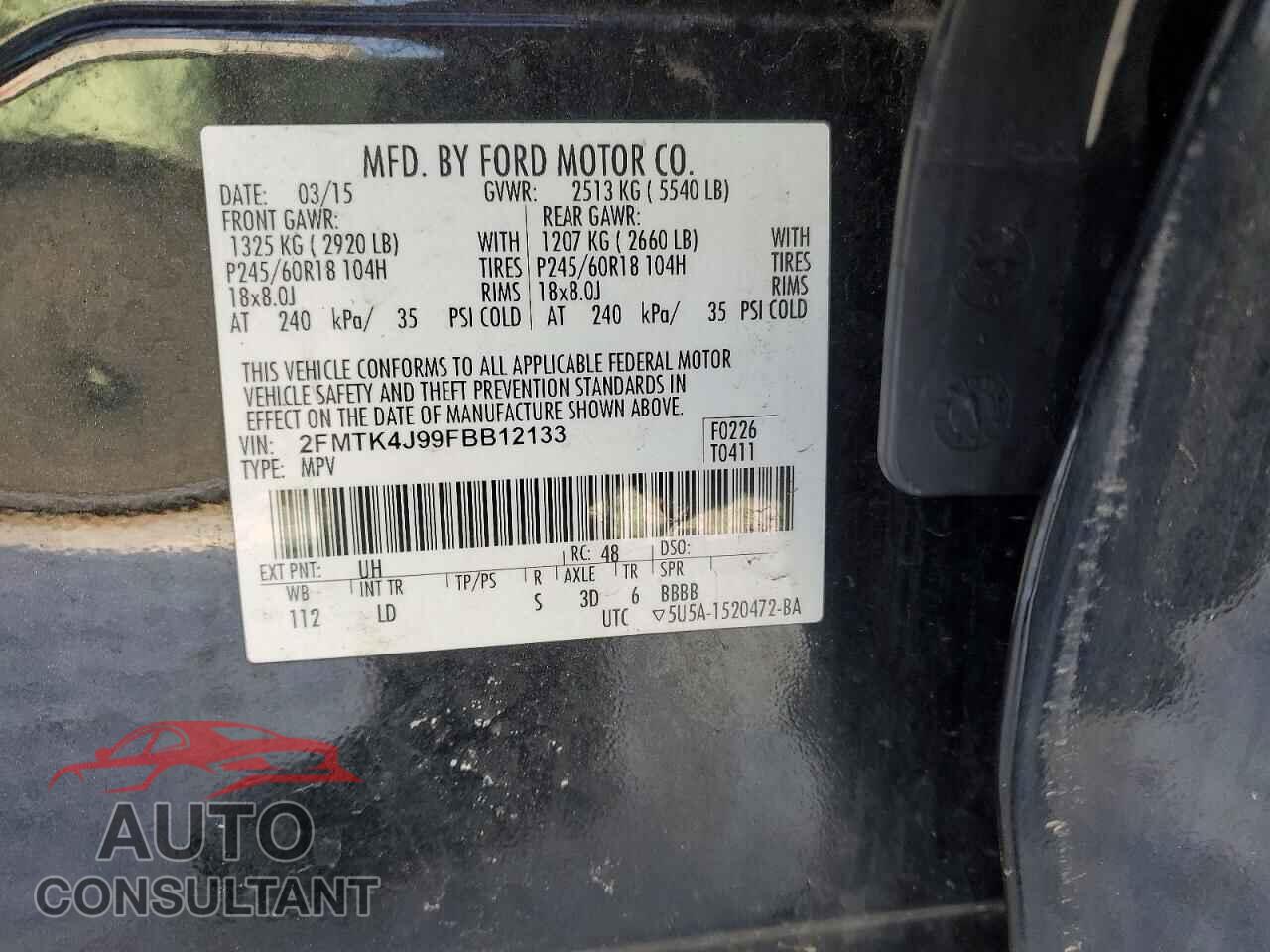 FORD EDGE 2015 - 2FMTK4J99FBB12133