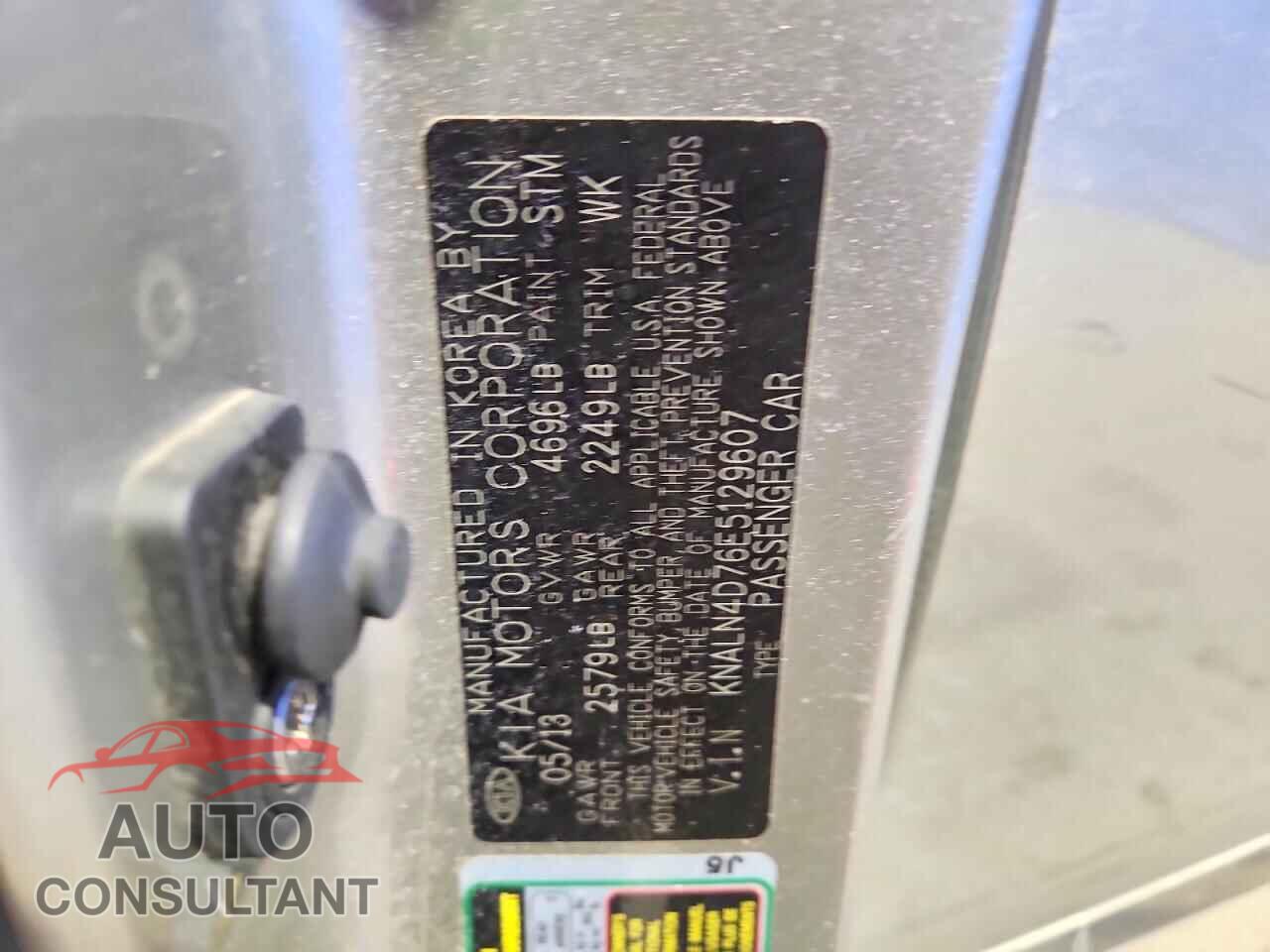 KIA CADENZA 2014 - KNALN4D76E5129607