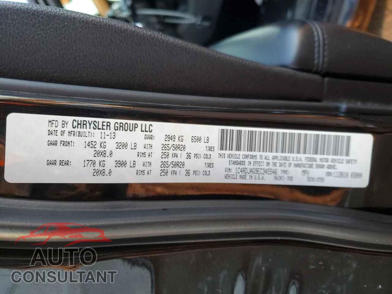 DODGE DURANGO 2014 - 1C4RDJAG9EC345546
