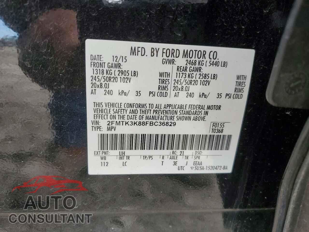 FORD EDGE 2015 - 2FMTK3K88FBC36829