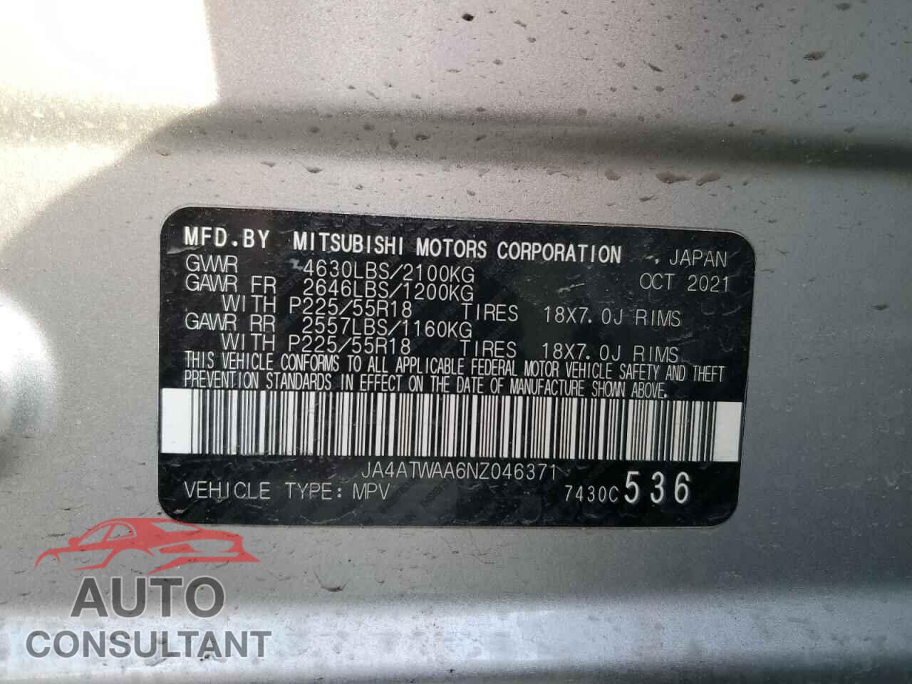 MITSUBISHI ECLIPSE 2022 - JA4ATWAA6NZ046371