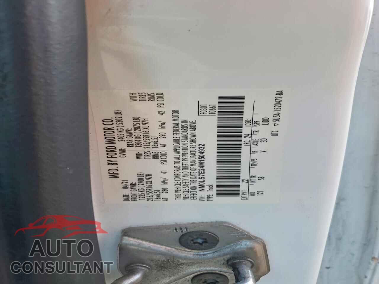 FORD TRANSIT 2021 - NM0LS7E24M1504932