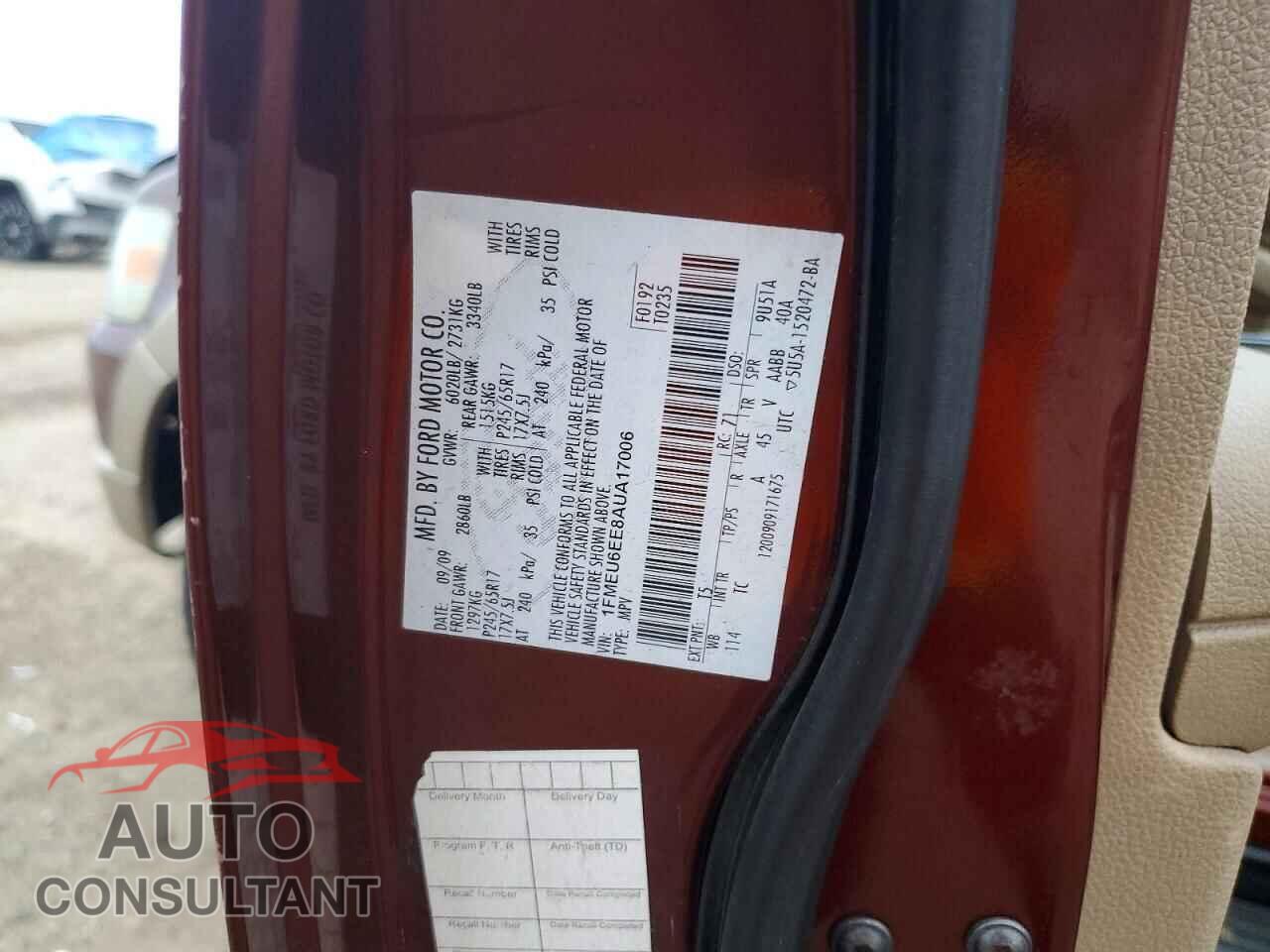 FORD EXPLORER 2010 - 1FMEU6EE8AUA17006