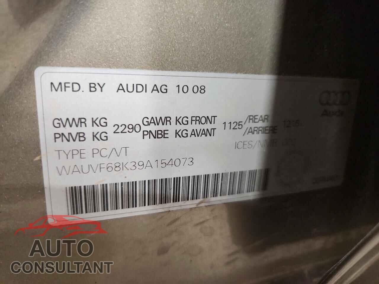 AUDI A4 2009 - WAUVF68K39A154073
