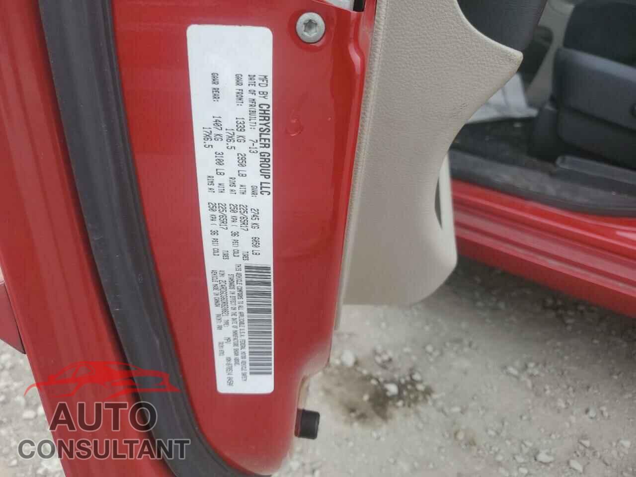 DODGE CARAVAN 2013 - 2C4RDGCG6DR820821