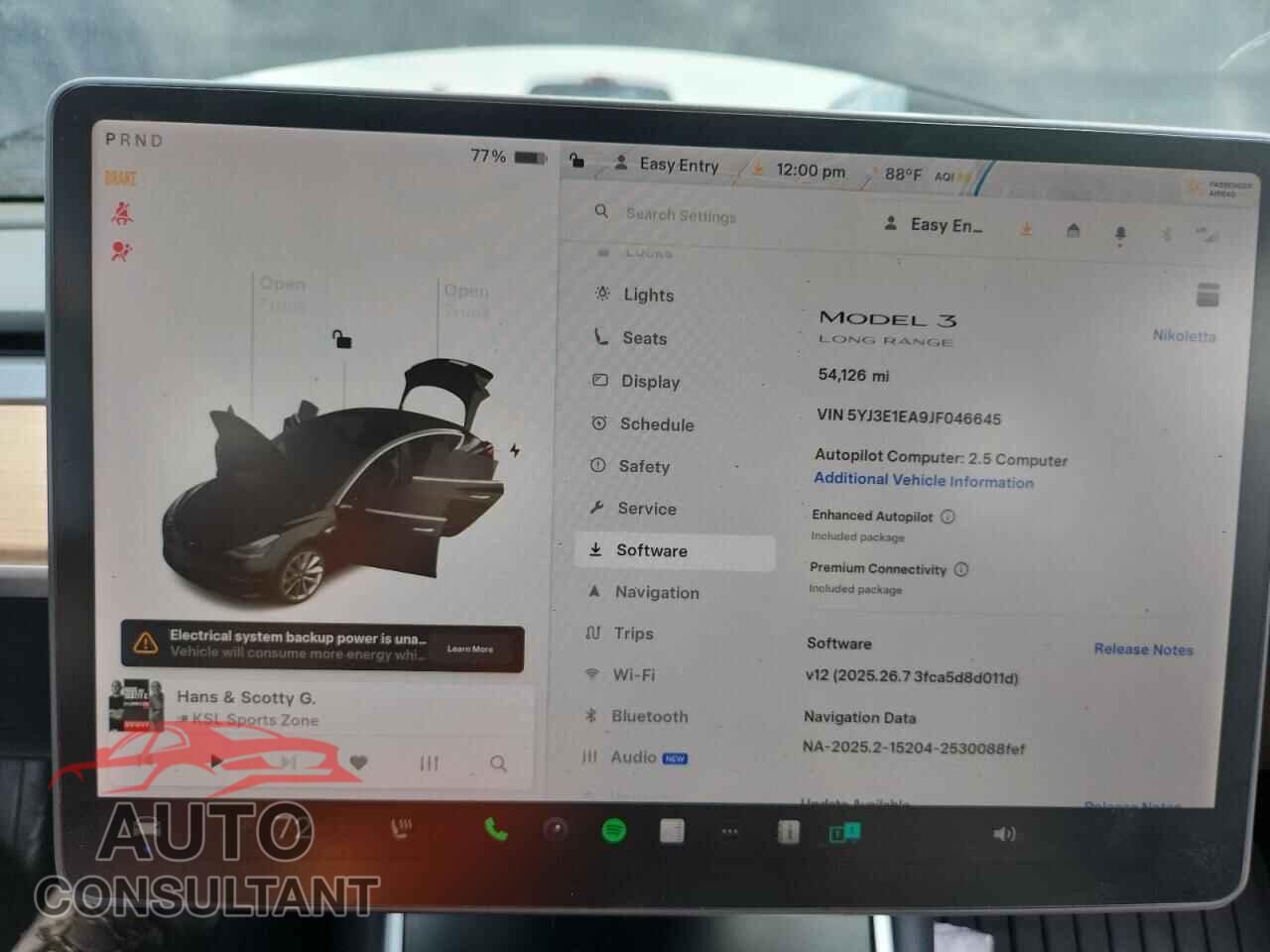 TESLA MODEL 3 2018 - 5YJ3E1EA9JF046645