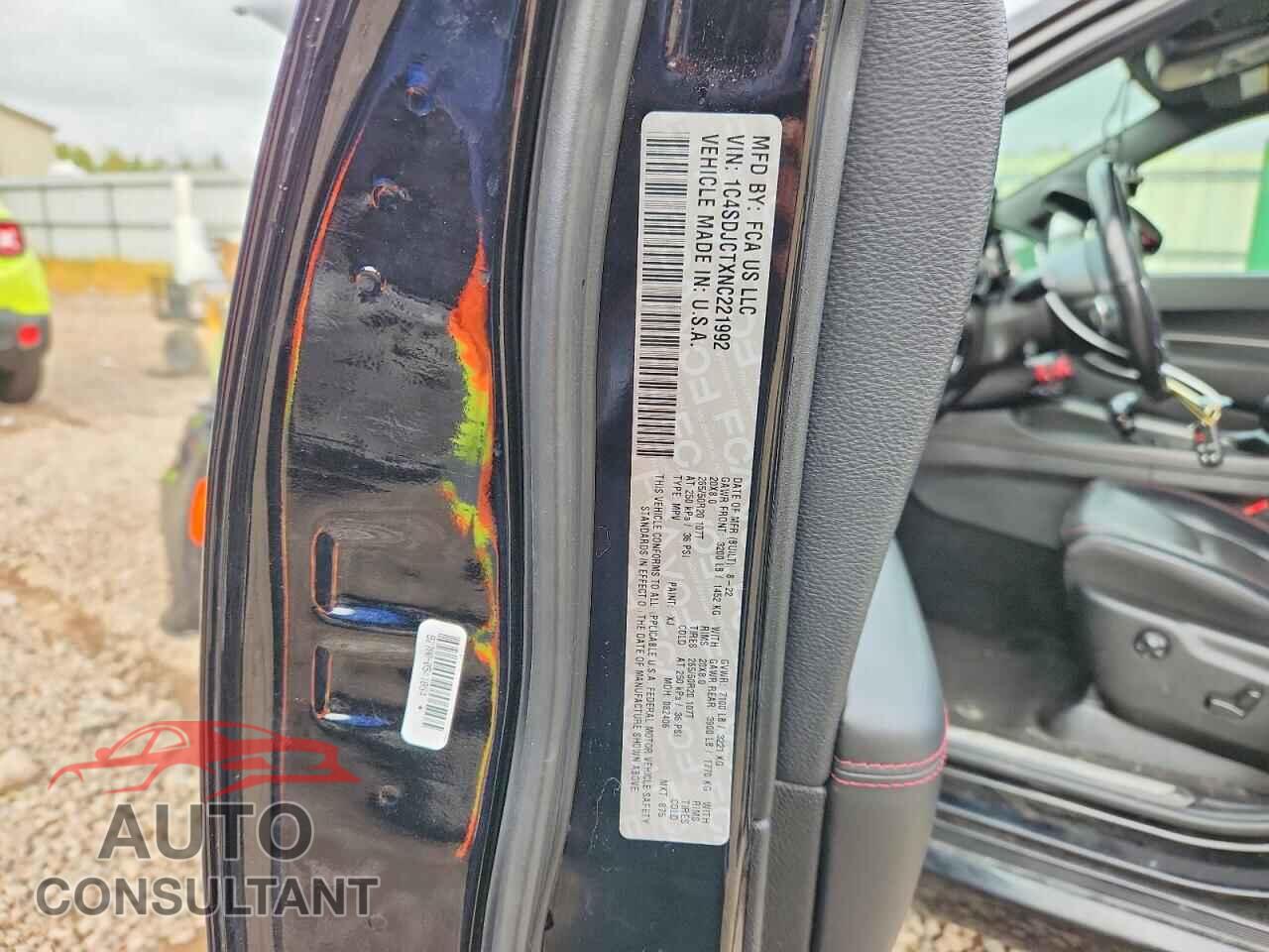 DODGE DURANGO 2022 - 1C4SDJCTXNC221992