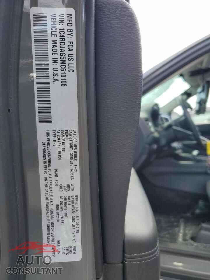 DODGE DURANGO 2021 - 1C4RDJAG5MC610106