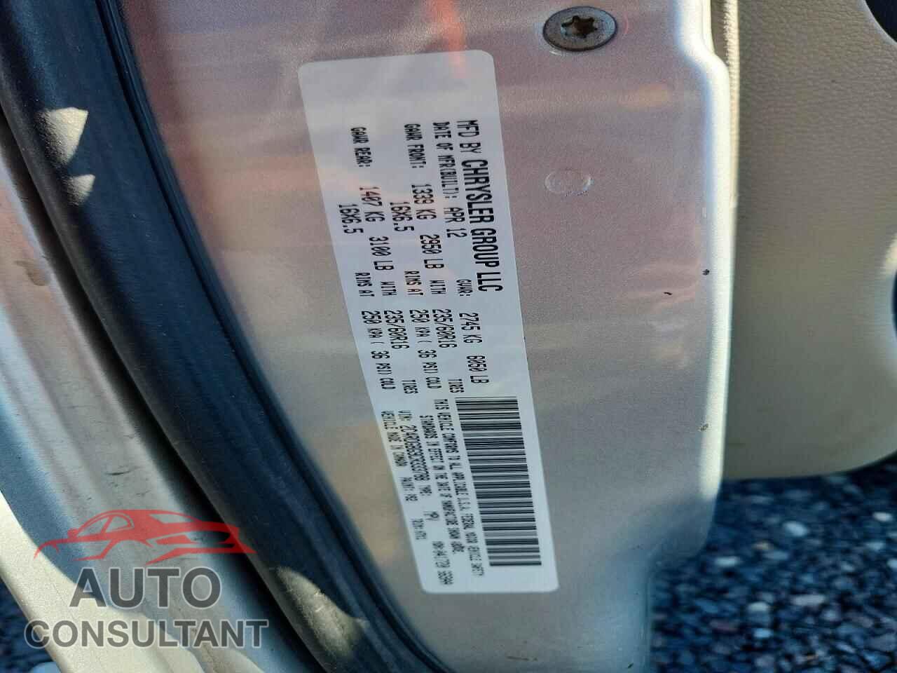 DODGE CARAVAN 2012 - 2C4RDGBG9CR333788