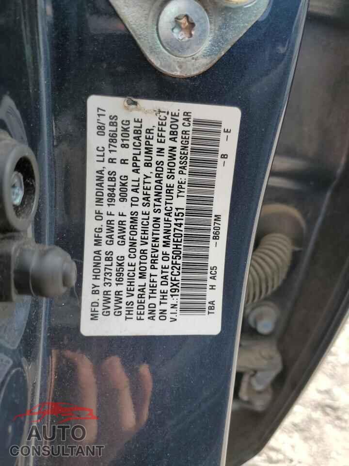 HONDA CIVIC 2017 - 19XFC2F50HE074151