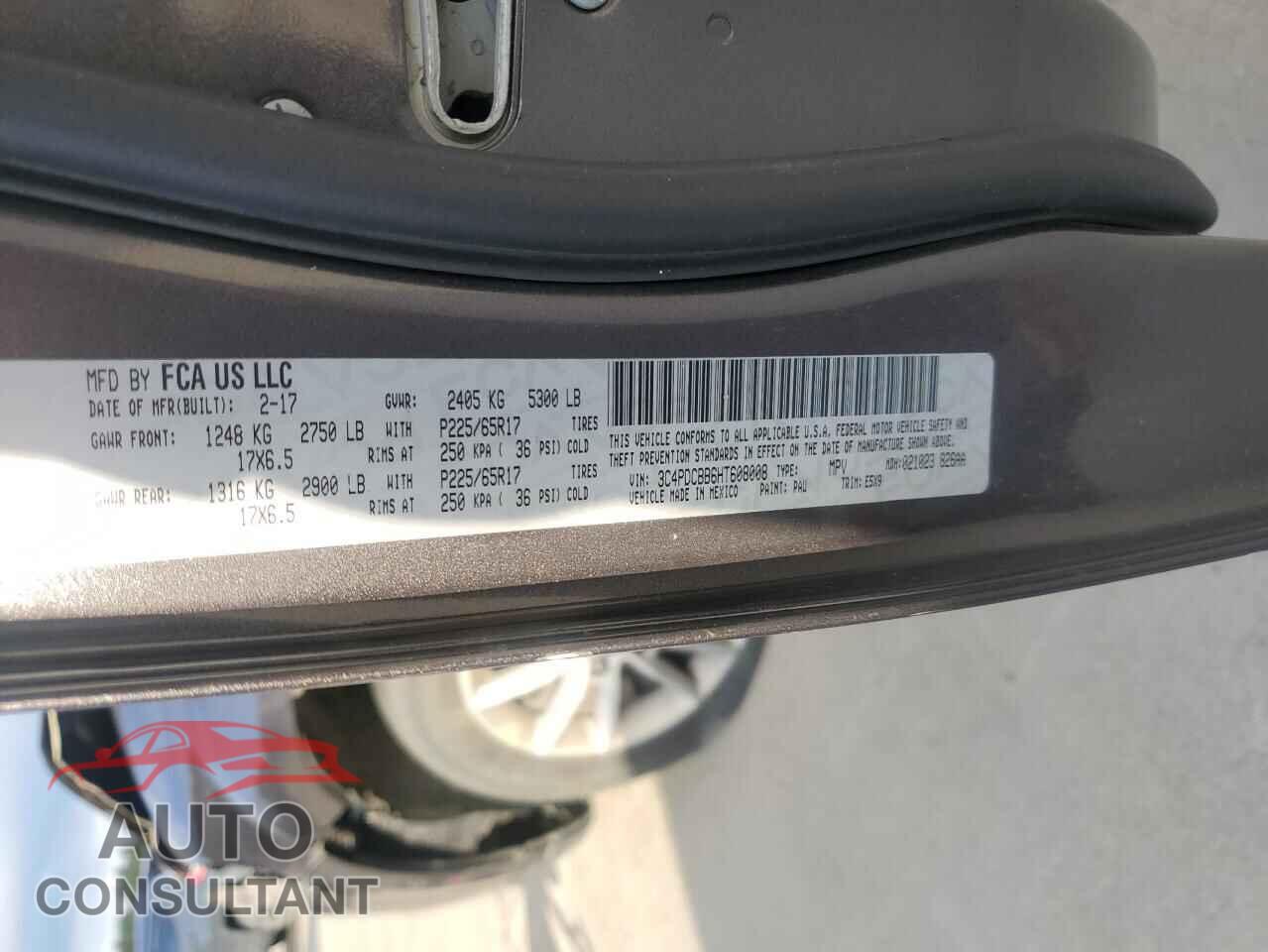 DODGE JOURNEY 2017 - 3C4PDCBB6HT608008