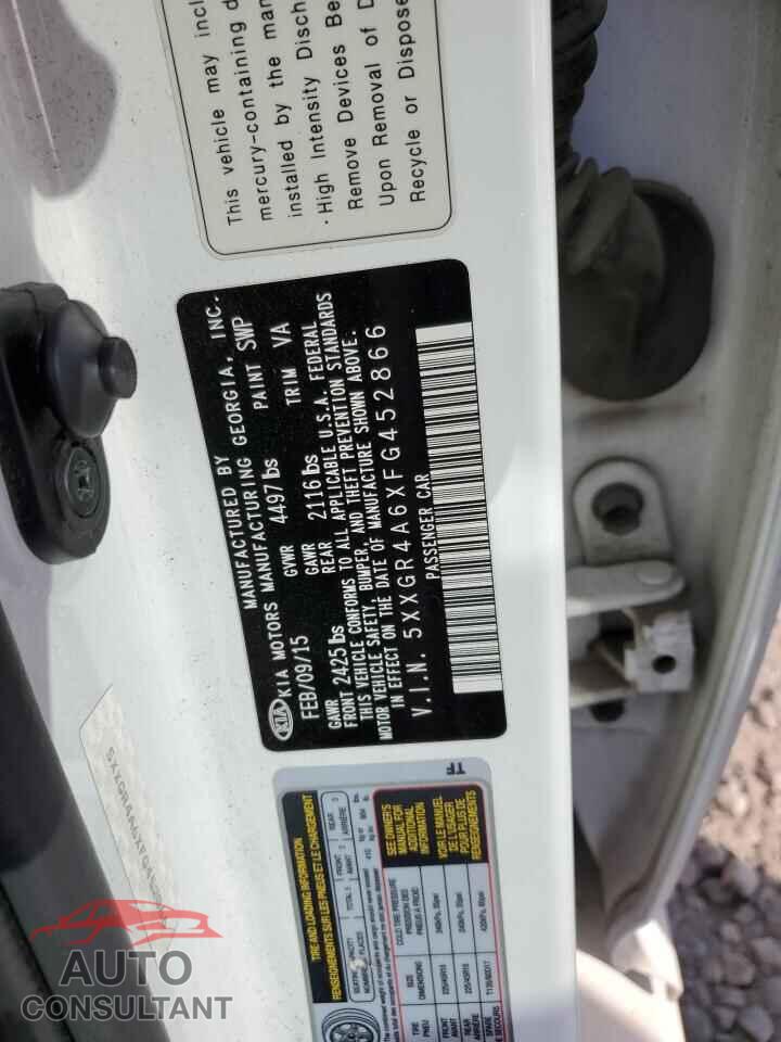KIA OPTIMA 2015 - 5XXGR4A6XFG452866