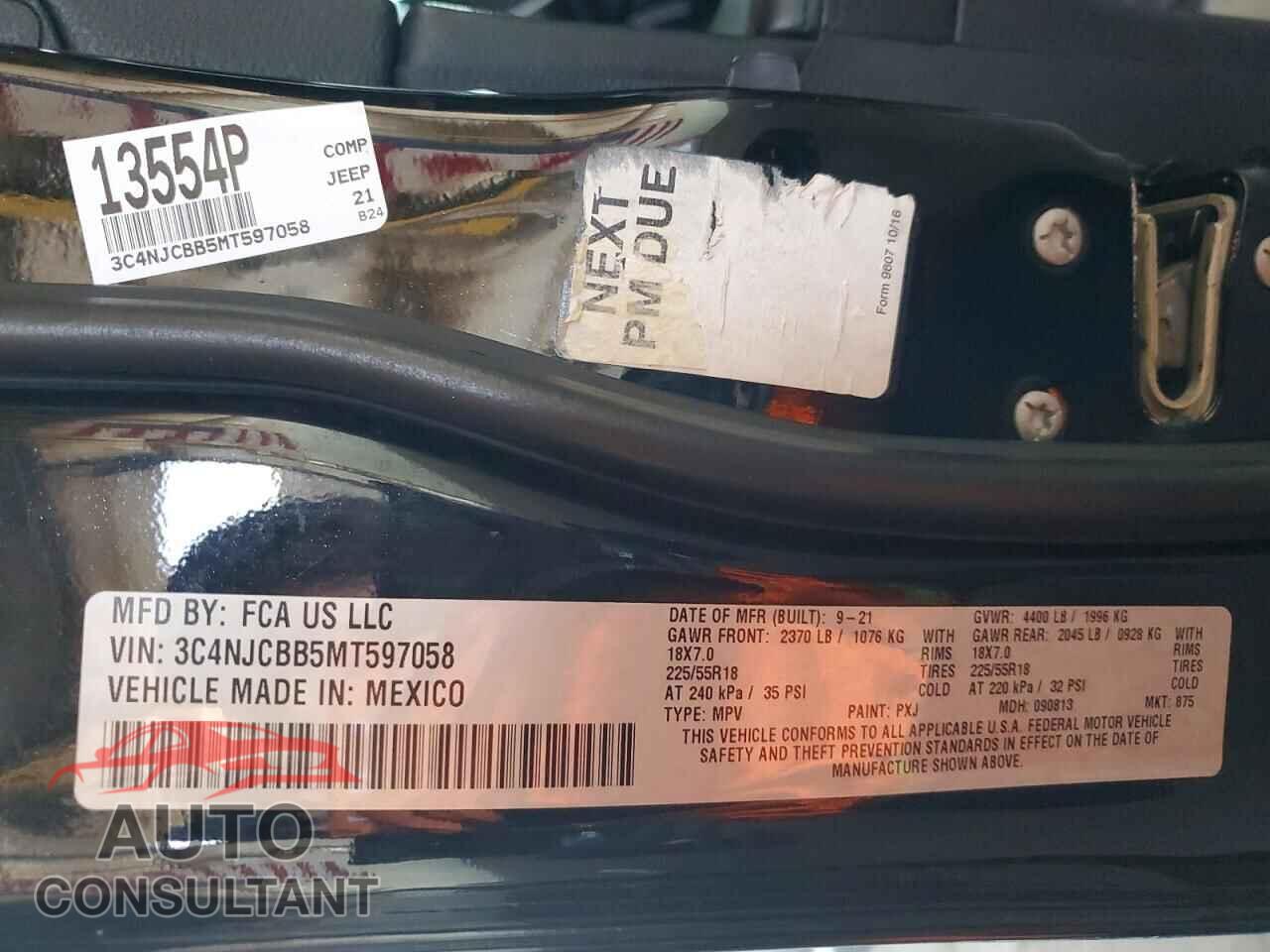 JEEP COMPASS 2021 - 3C4NJCBB5MT597058