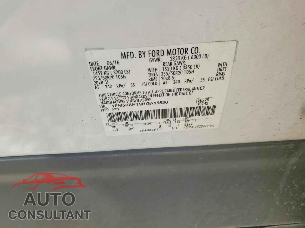 FORD EXPLORER 2017 - 1FM5K8HT9HGA15530