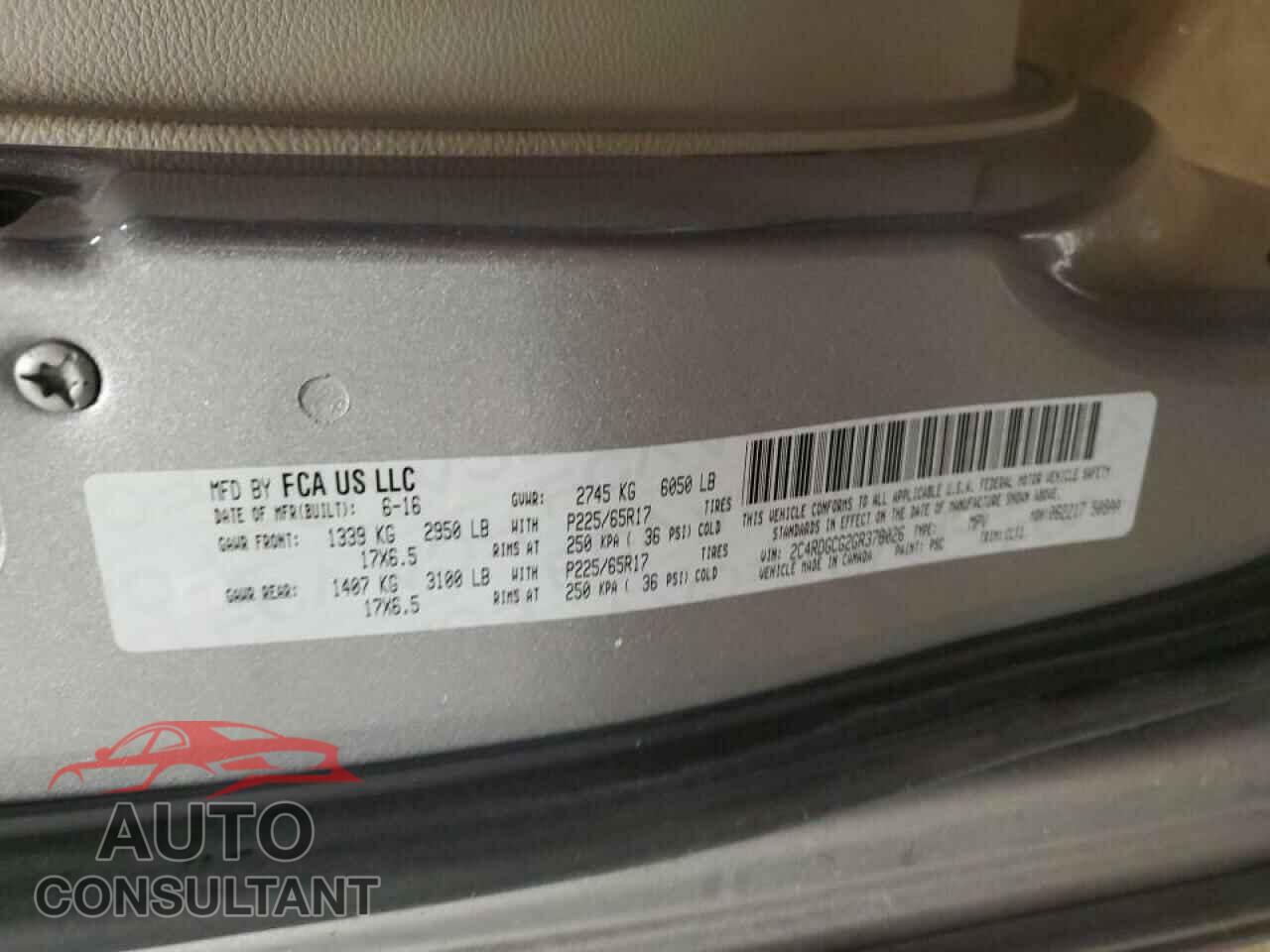 DODGE CARAVAN 2016 - 2C4RDGCG2GR378026
