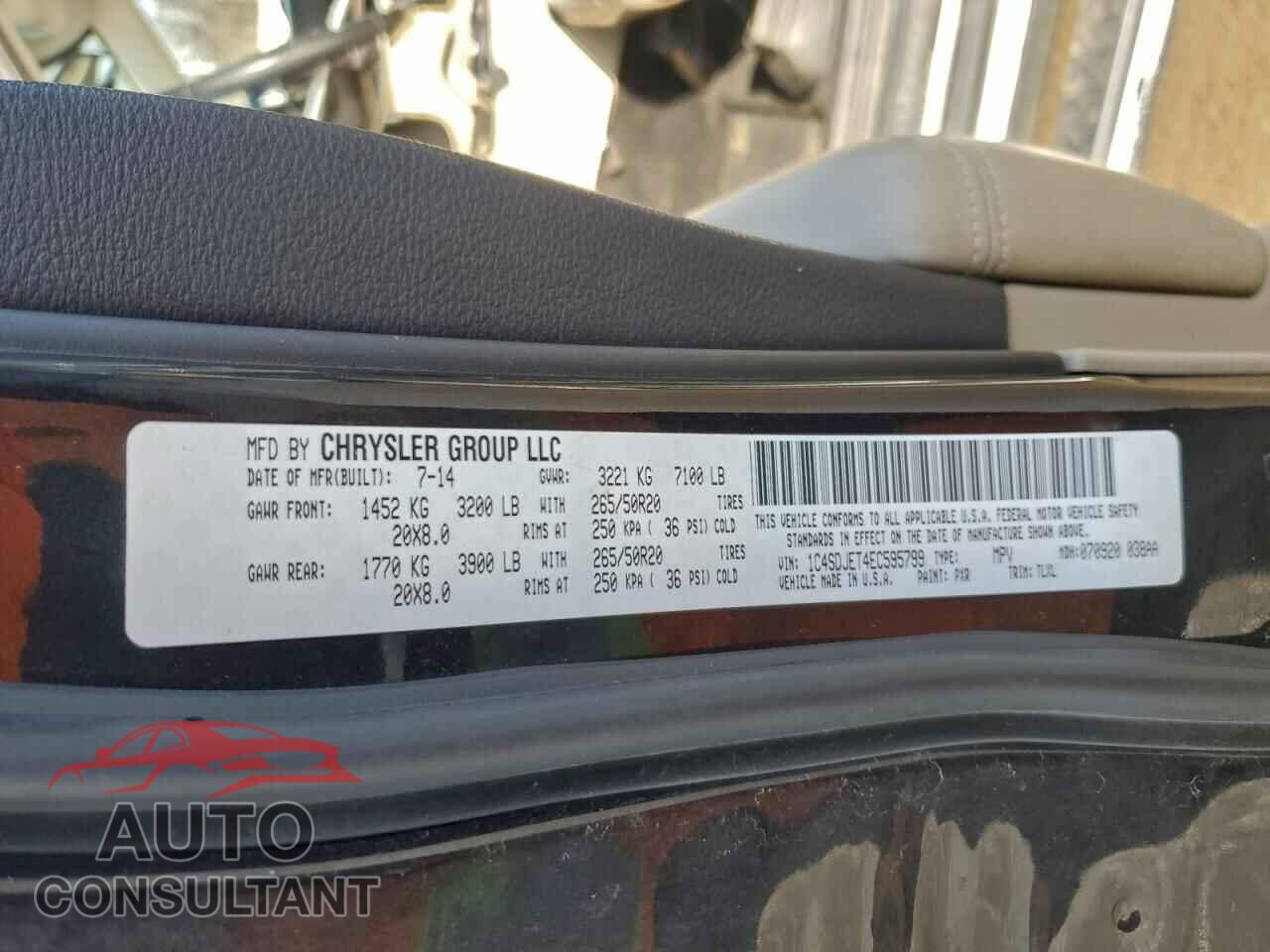 DODGE DURANGO 2014 - 1C4SDJET4EC595799