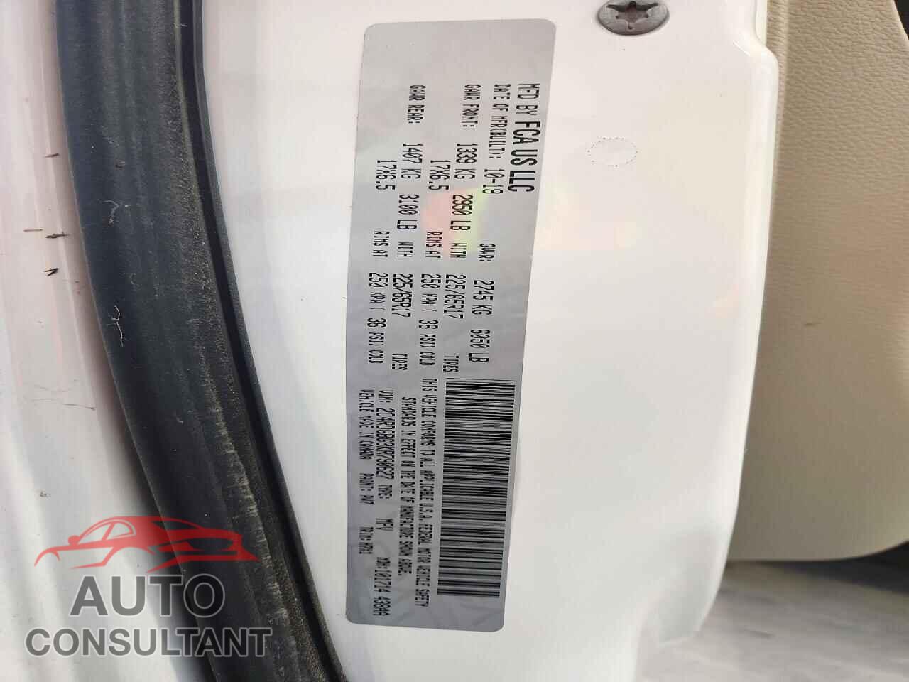 DODGE CARAVAN 2019 - 2C4RDGBG3KR790627