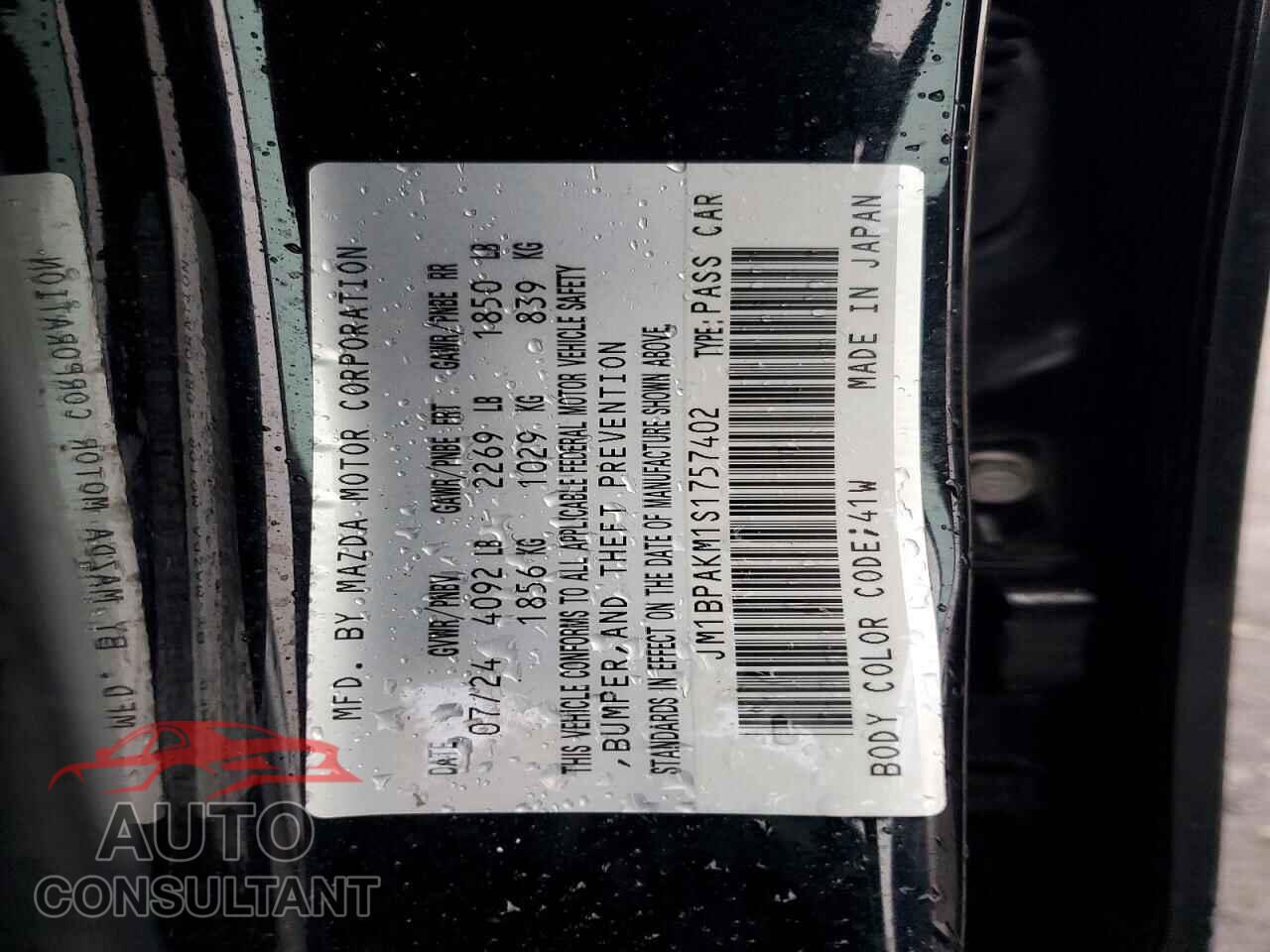 MAZDA 3 SELECT S 2025 - JM1BPAKM1S1757402