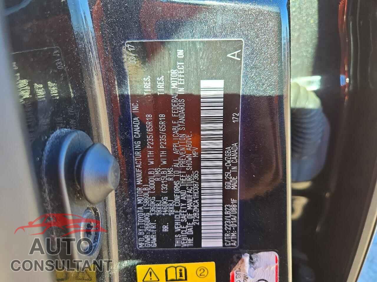 LEXUS RX350 2017 - 2T2BZMCA1HC087365