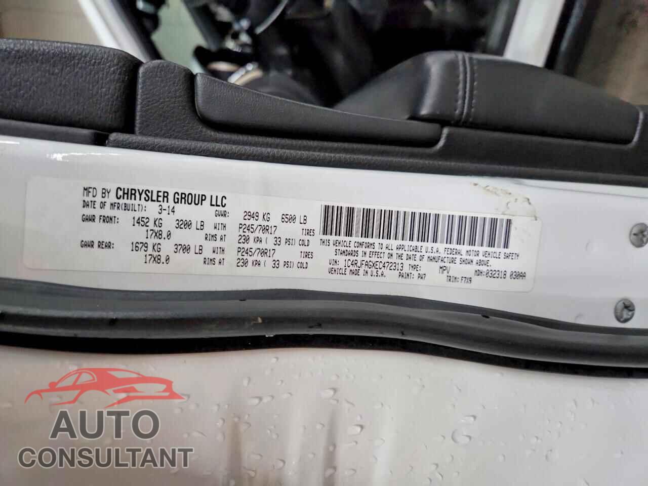 JEEP GRAND CHER 2014 - 1C4RJFAGXEC472313