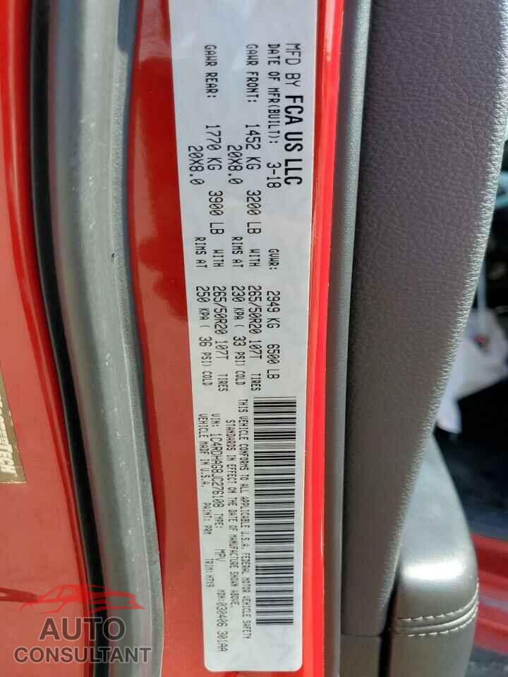 DODGE DURANGO 2018 - 1C4RDHAG8JC276108