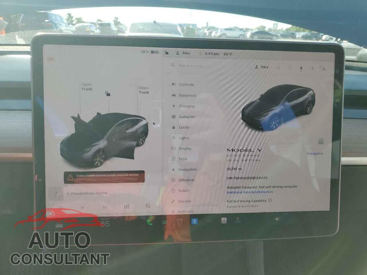 TESLA MODEL Y 2022 - 7SAYGAEE5NF310035