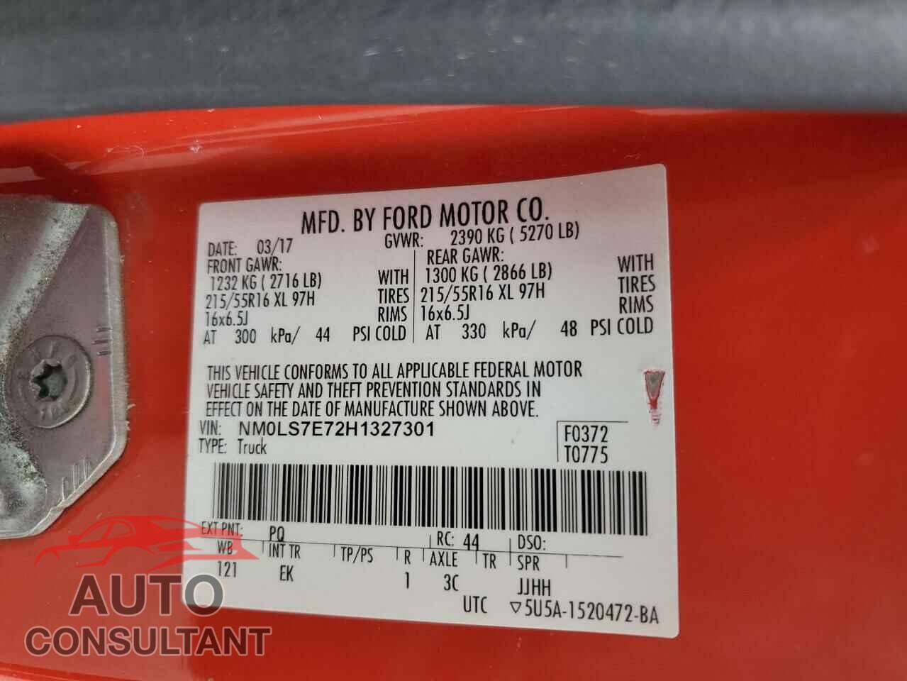 FORD TRANSIT 2017 - NM0LS7E72H1327301