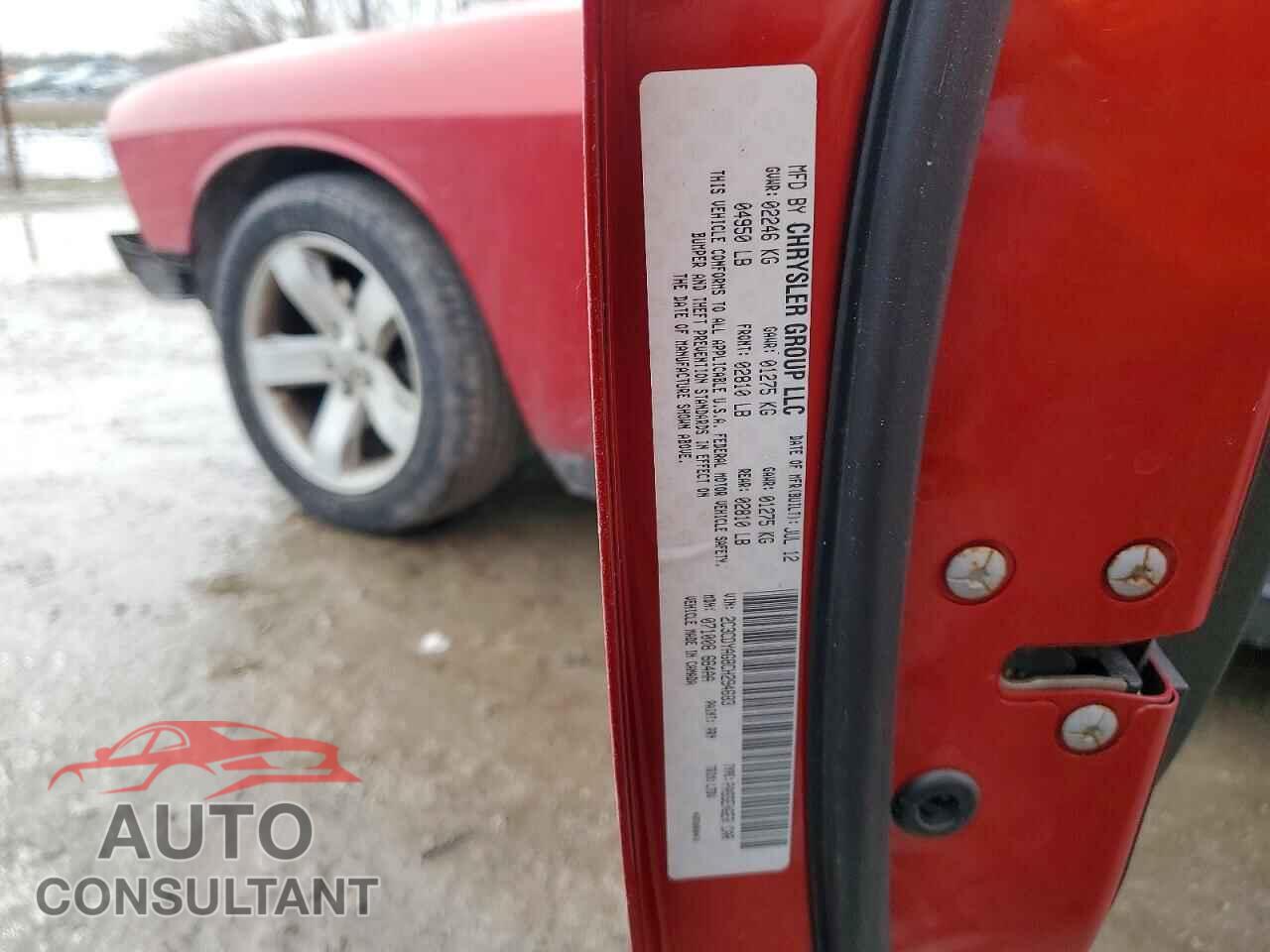 DODGE CHALLENGER 2012 - 2C3CDYAG8CH294683