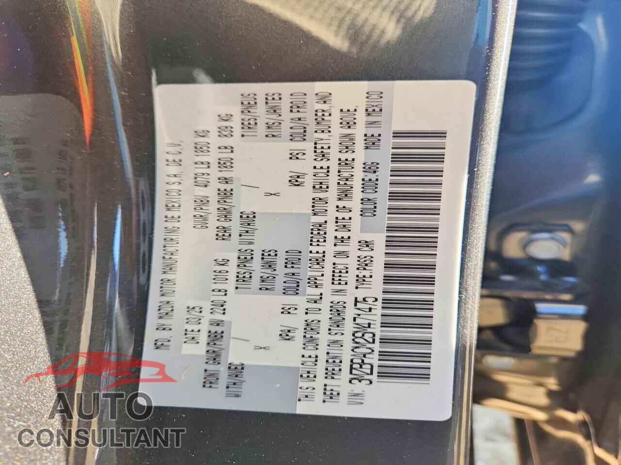 MAZDA 3 2025 - 3MZBPACM2SM471475