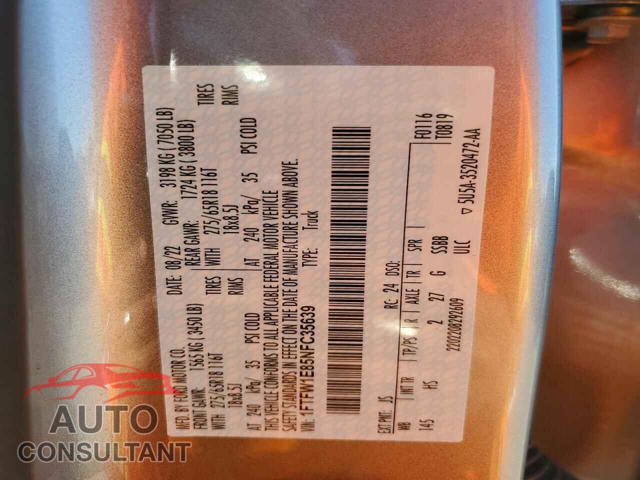 FORD F-150 2022 - 1FTFW1E85NFC35639