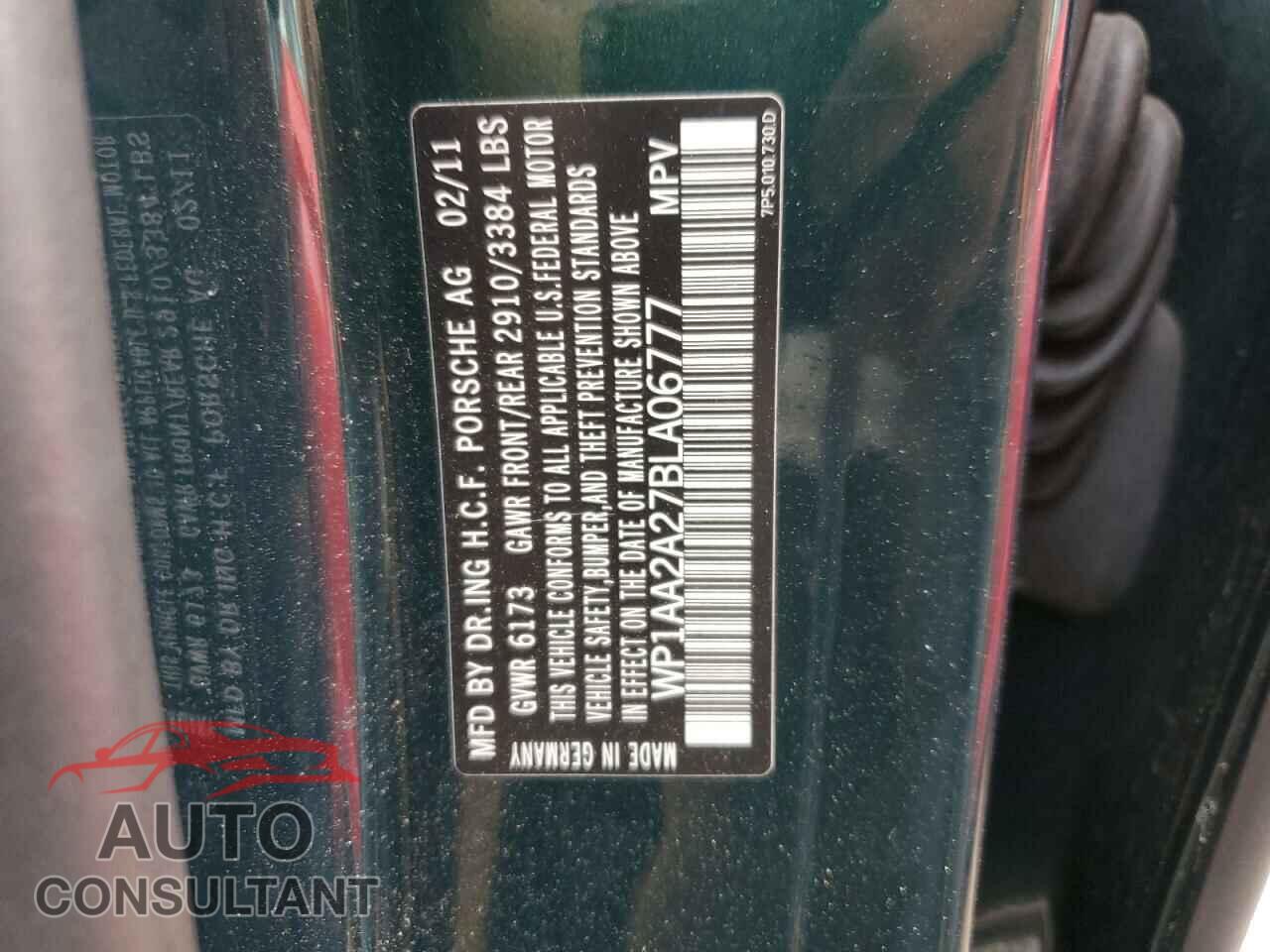 PORSCHE CAYENNE 2011 - WP1AA2A27BLA06777