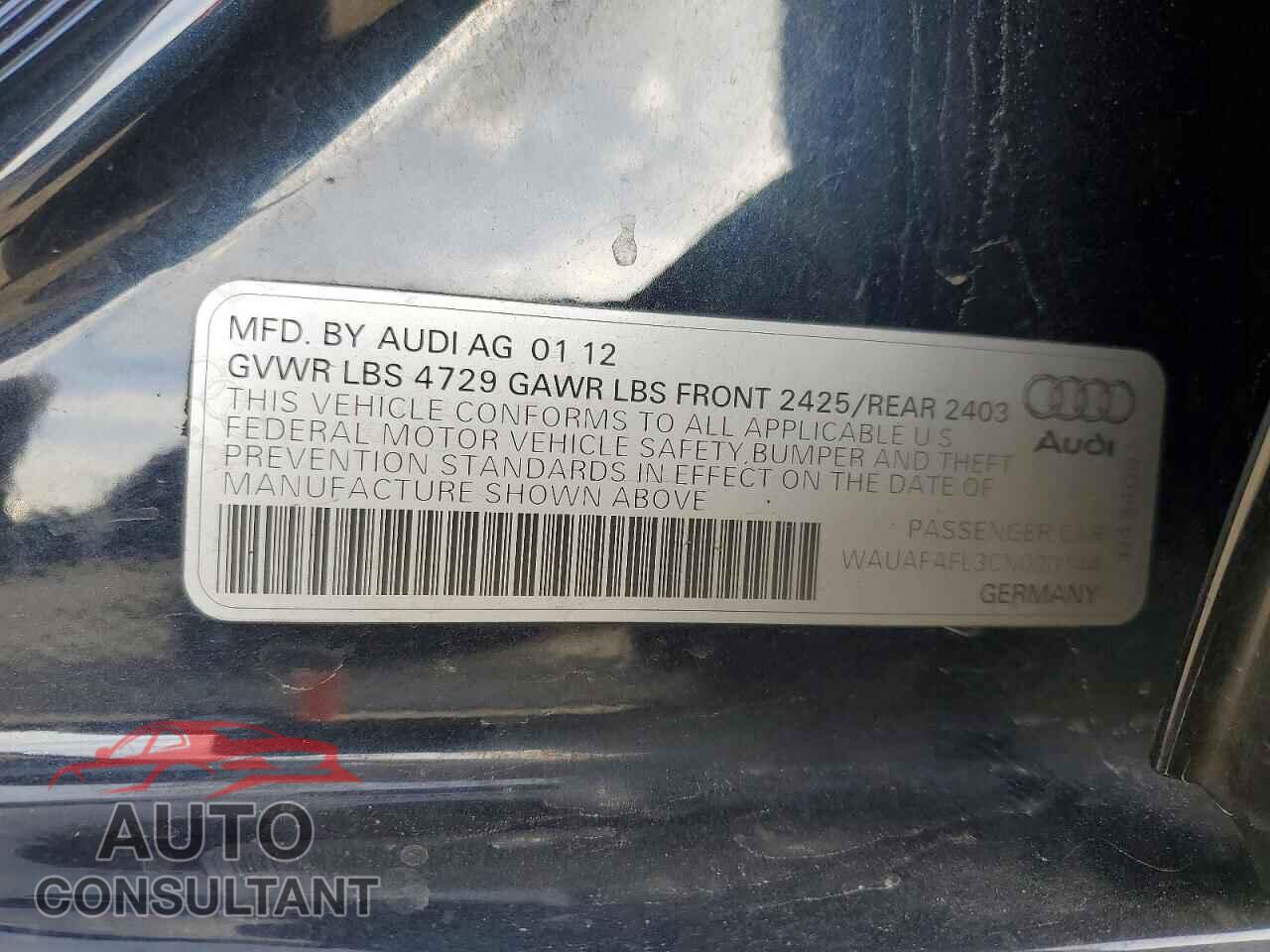 AUDI A4 2012 - WAUAFAFL3CN020144