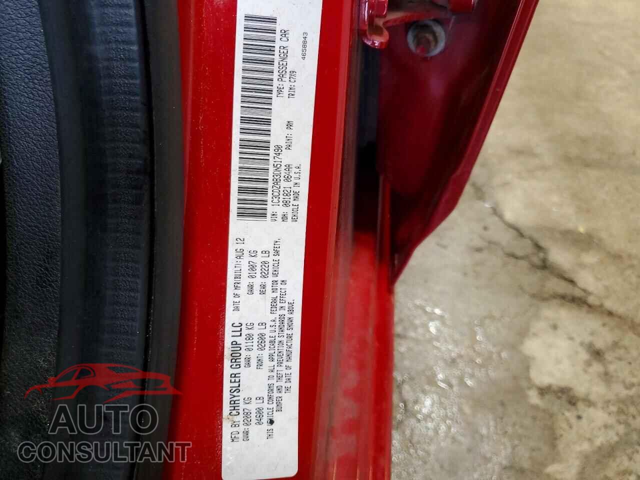 DODGE AVENGER 2013 - 1C3CDZAB3DN517490