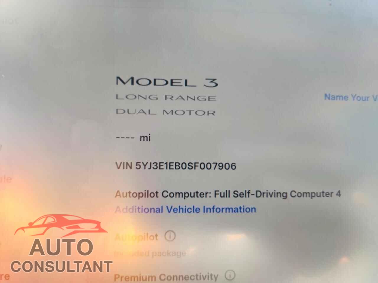 TESLA MODEL 3 2025 - 5YJ3E1EB0SF007906