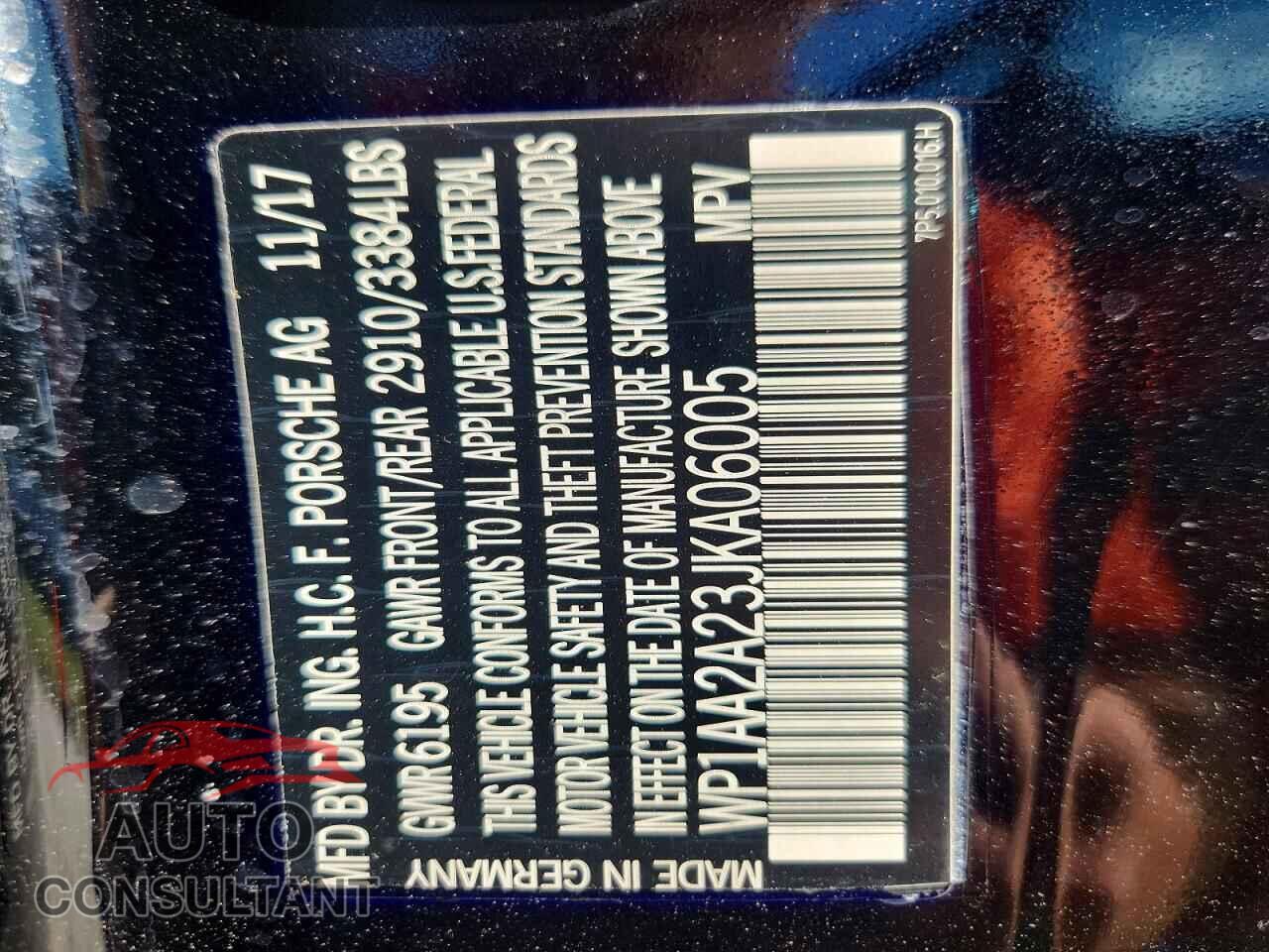 PORSCHE CAYENNE 2018 - WP1AA2A23JKA06005
