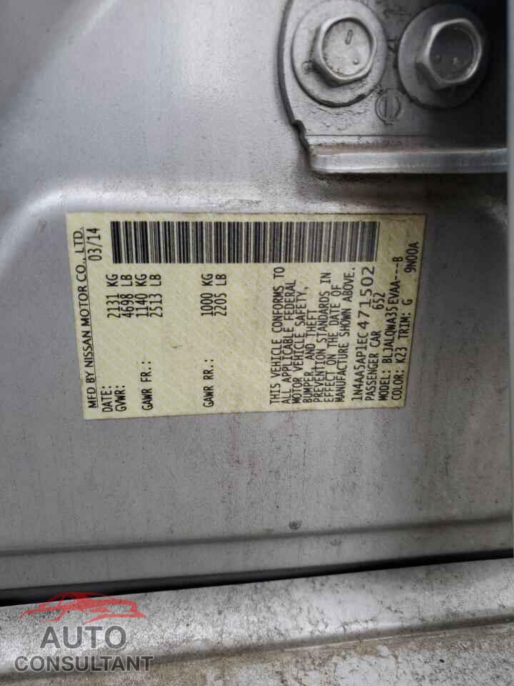 NISSAN MAXIMA 2014 - 1N4AA5AP1EC471502