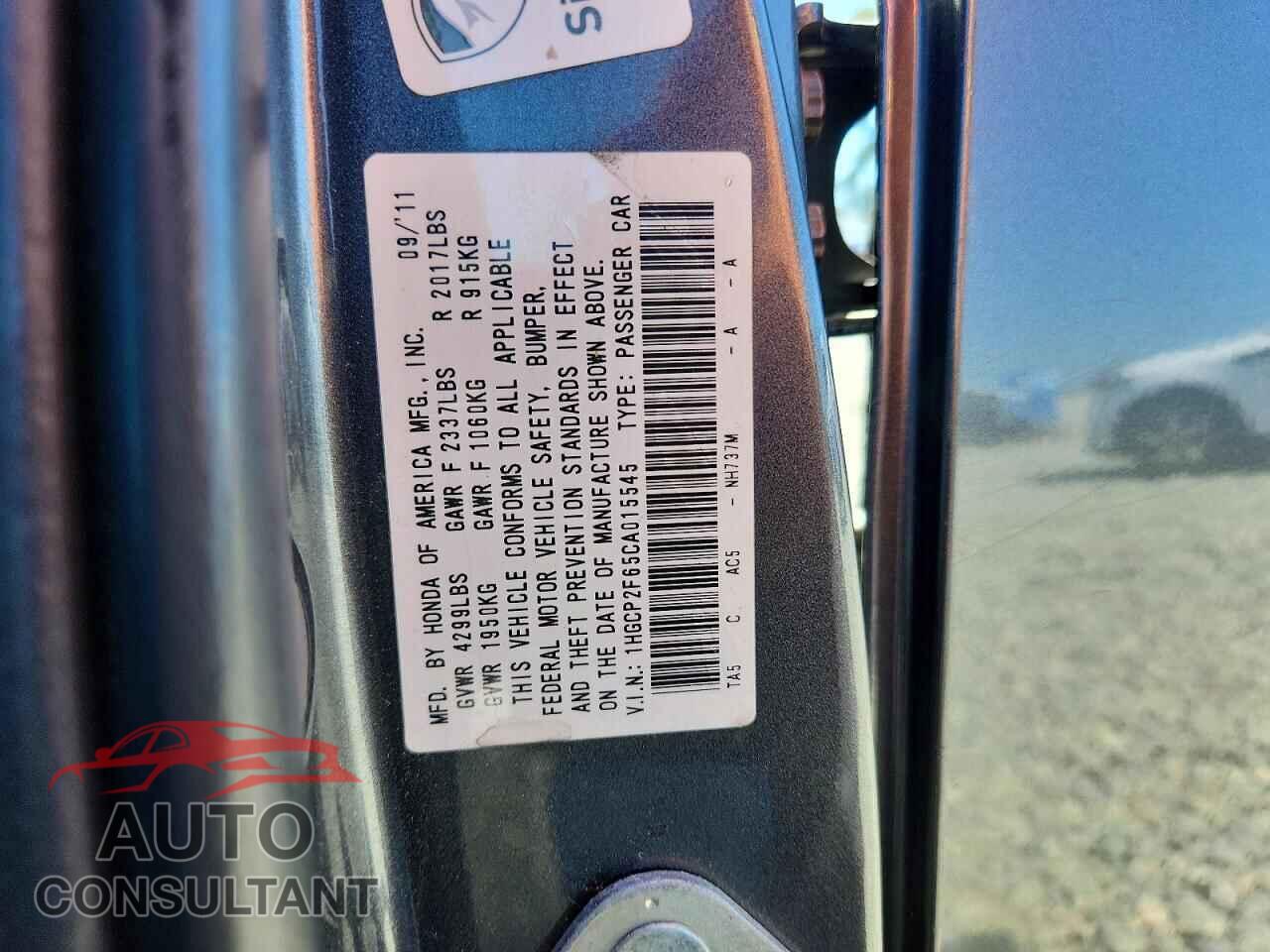 HONDA ACCORD 2012 - 1HGCP2F65CA015545