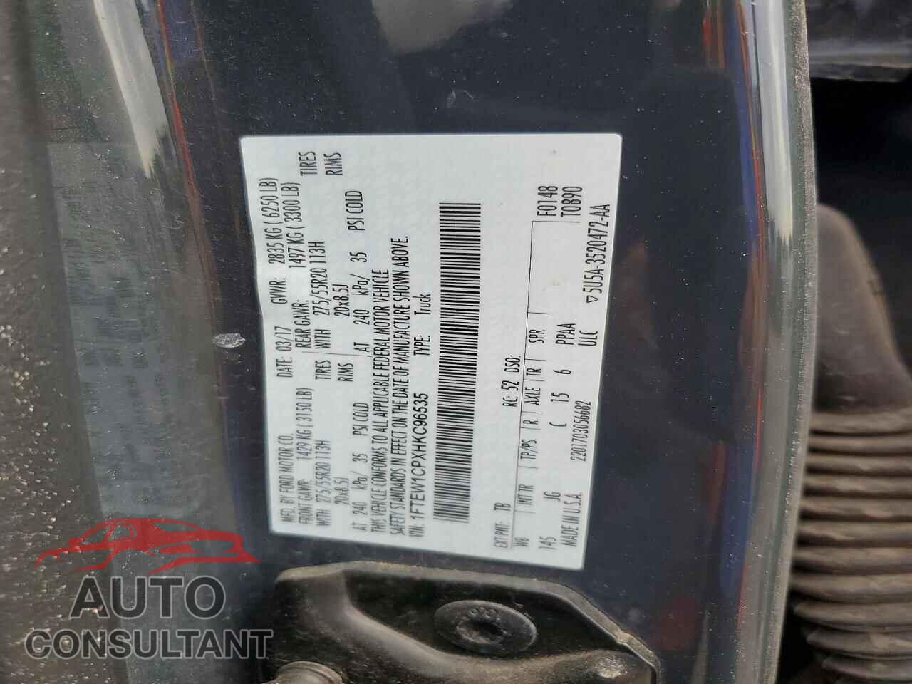 FORD F150 2017 - 1FTEW1CPXHKC96535