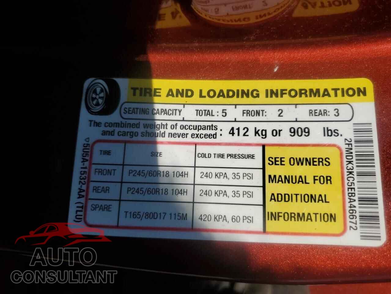 FORD EDGE 2014 - 2FMDK3KC5EBA46672