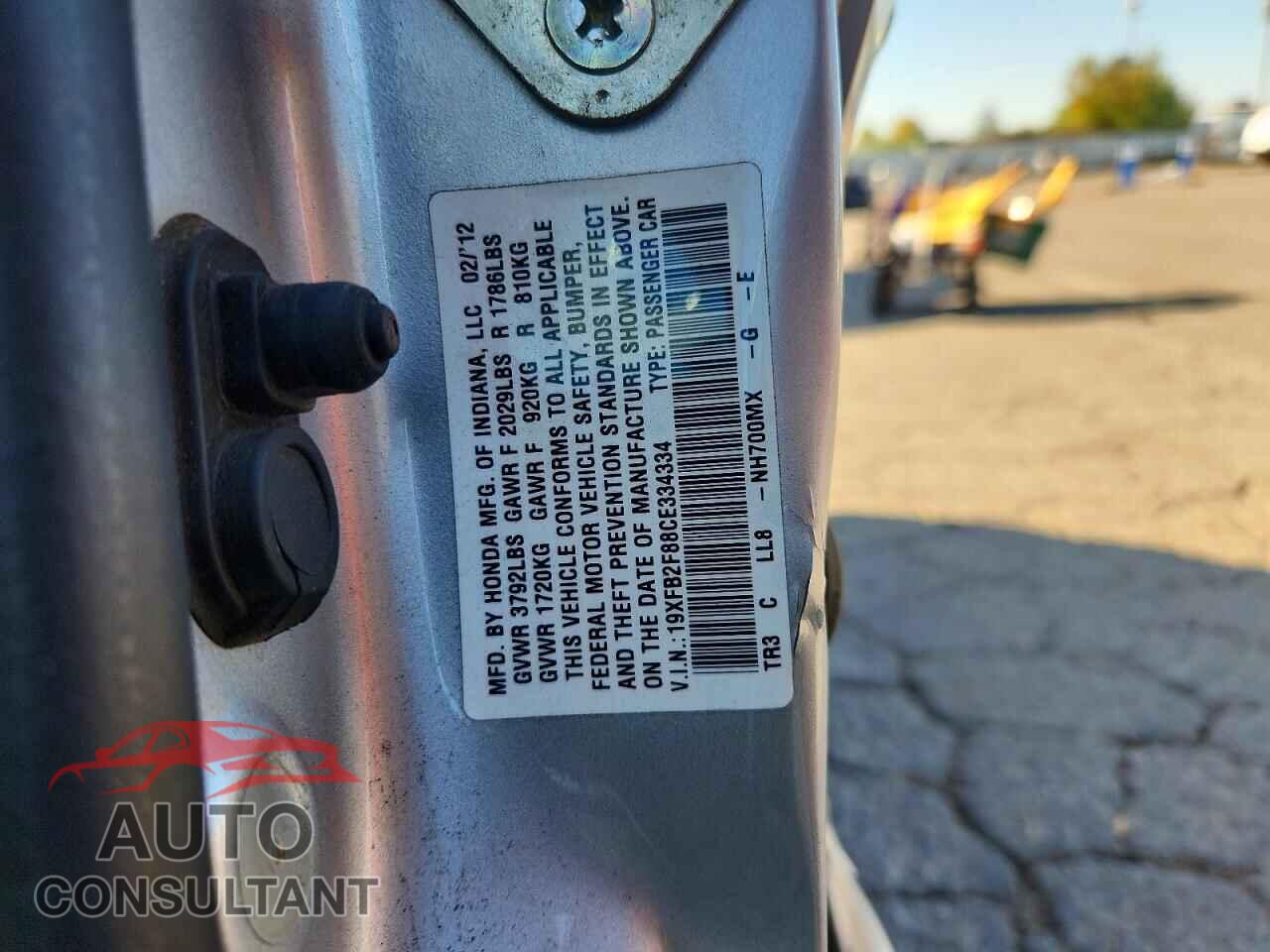 HONDA CIVIC 2012 - 19XFB2F88CE334334
