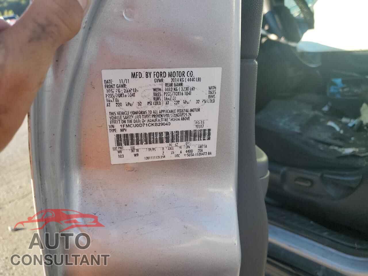 FORD ESCAPE 2012 - 1FMCU0D71CKB29040