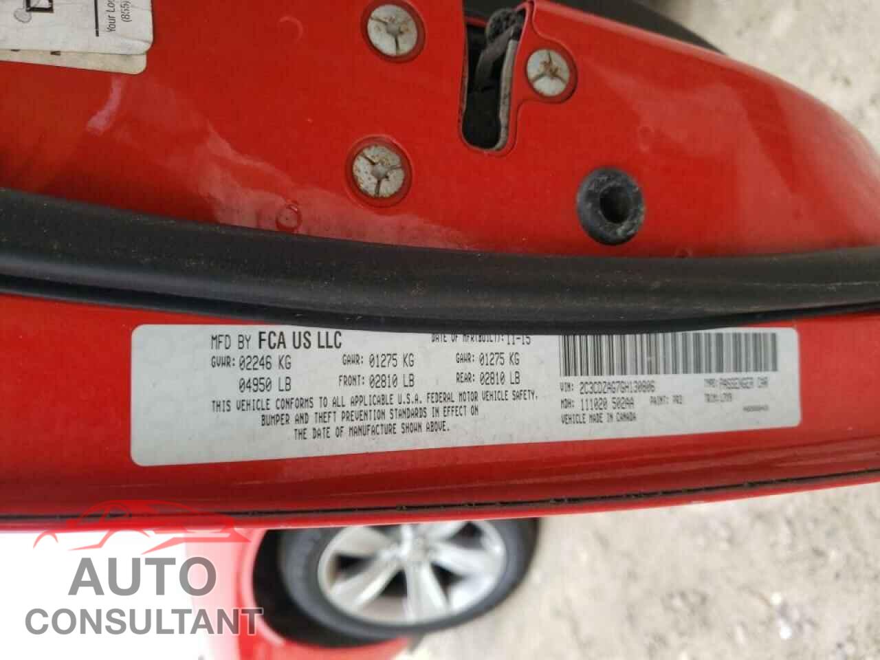 DODGE CHALLENGER 2016 - 2C3CDZAG7GH130806