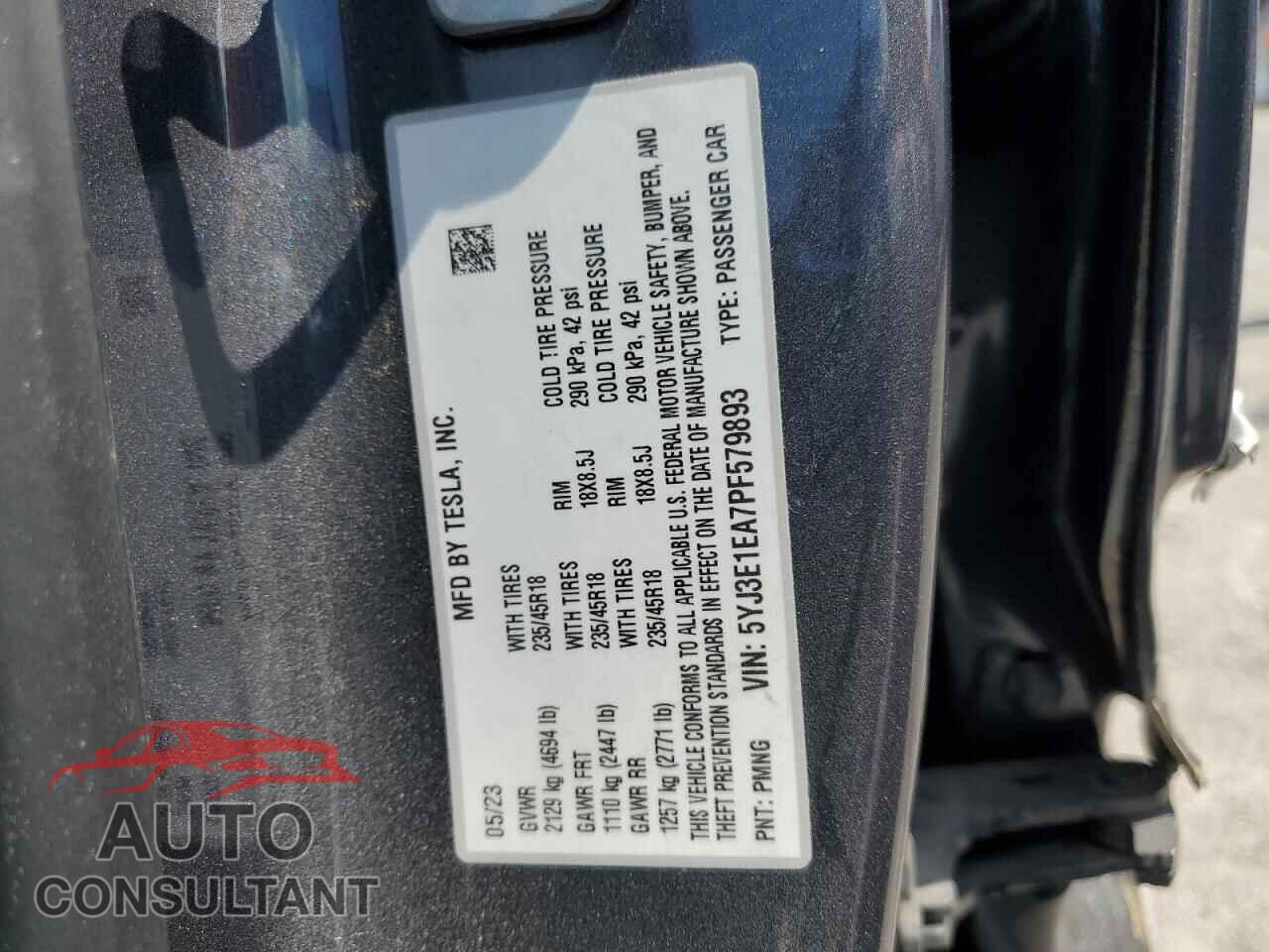 TESLA MODEL 3 2023 - 5YJ3E1EA7PF579893
