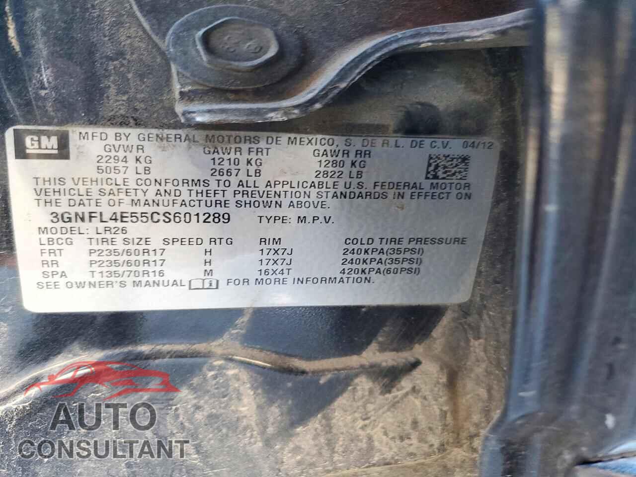 CHEVROLET CAPTIVA 2012 - 3GNFL4E55CS601289