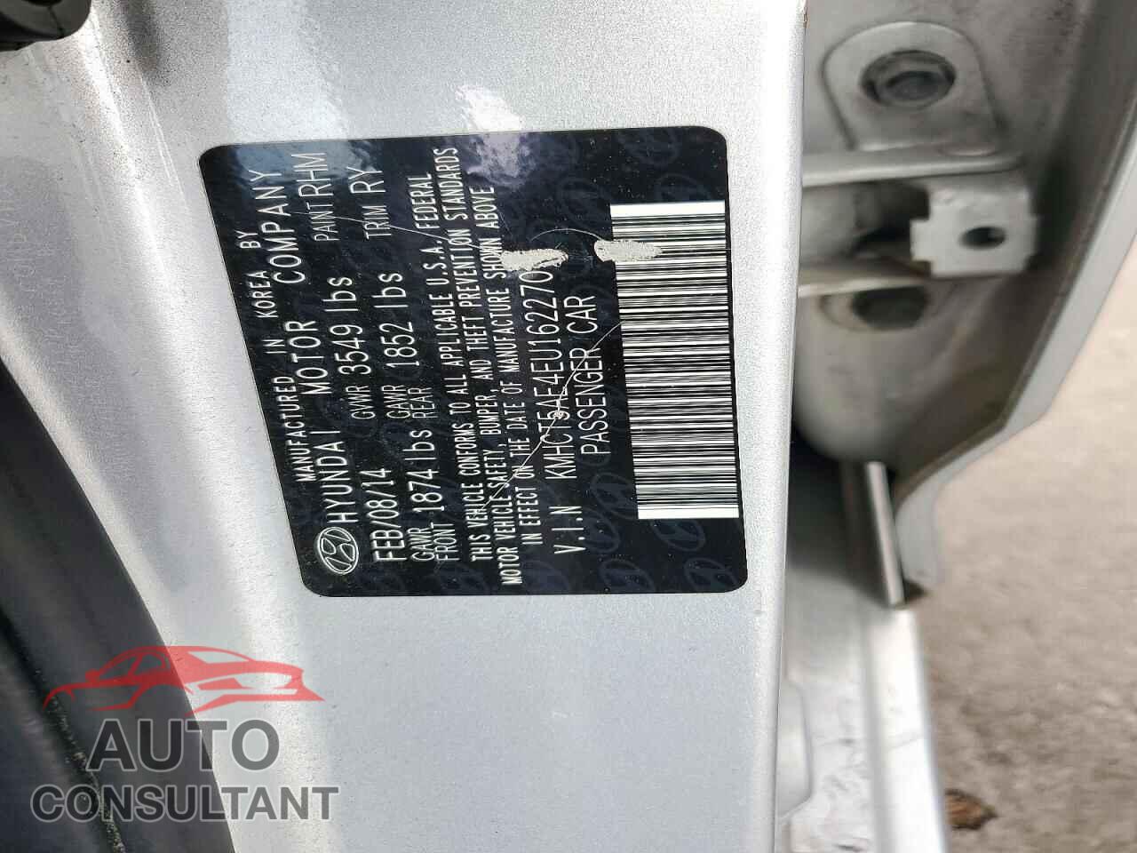 HYUNDAI ACCENT 2014 - KMHCT5AE4EU162270