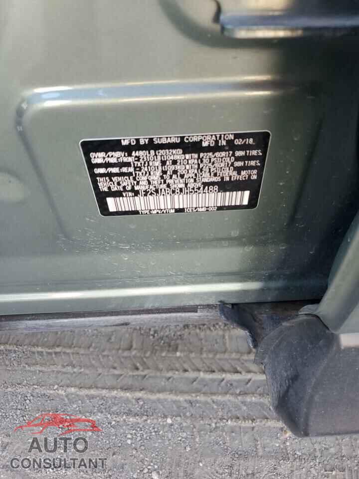 SUBARU FORESTER 2018 - JF2SJABC8JH554488