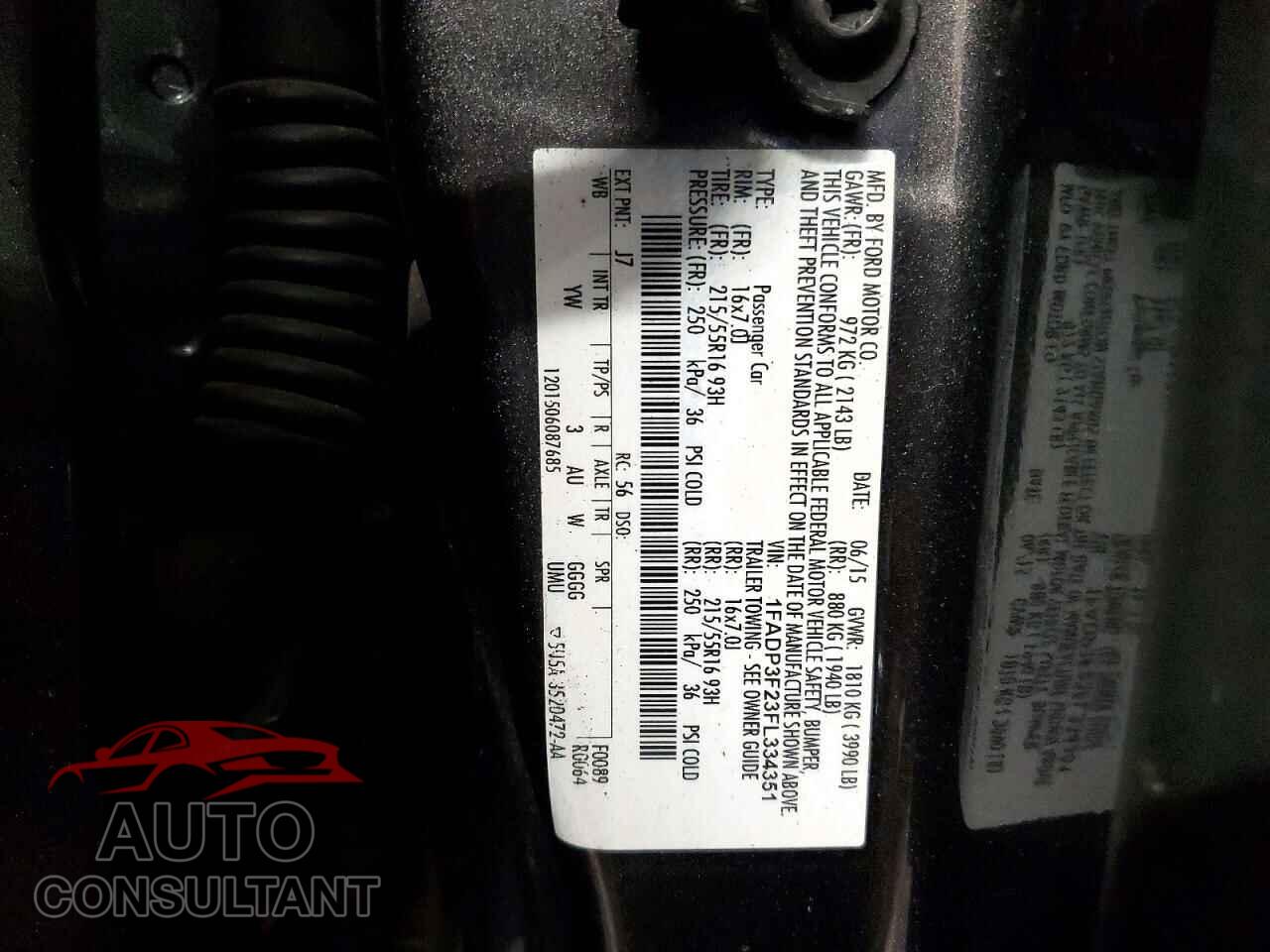 FORD FOCUS 2015 - 1FADP3F23FL334351