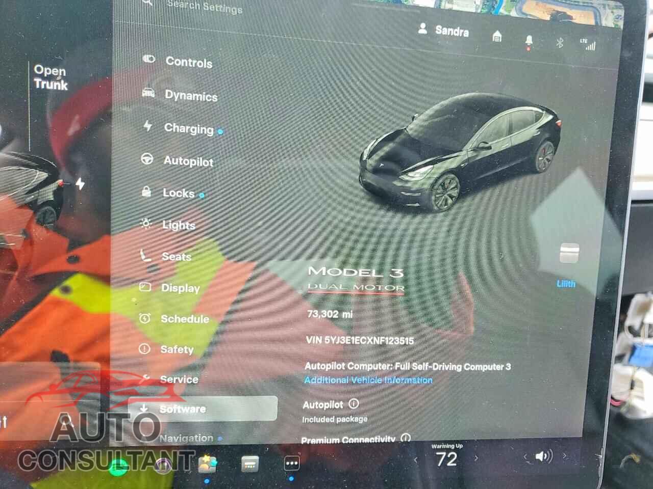 TESLA MODEL 3 2022 - 5YJ3E1ECXNF123515