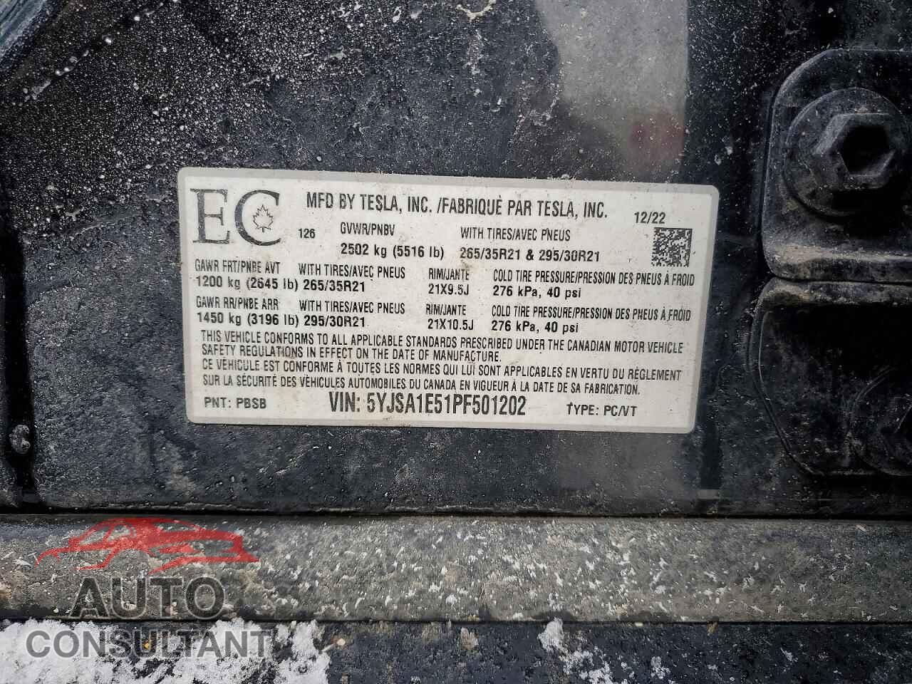 TESLA MODEL S 2023 - 5YJSA1E51PF501202